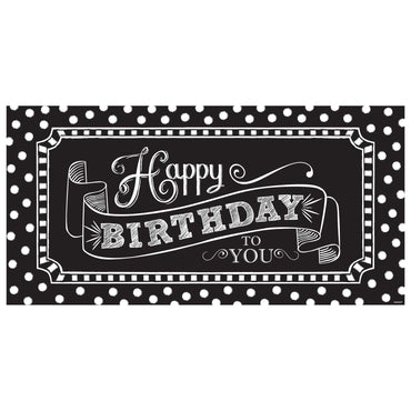 Black & White Happy Birthday Party Sign Decorations - Party Centre - Party Centre
