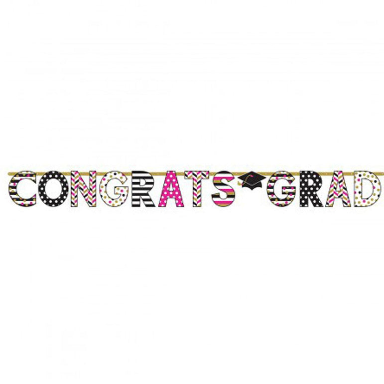Gold Confetti Grad Giant Letter Banner Decorations - Party Centre