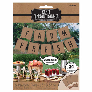 Kraft Paper Pennant Banner Decorations - Party Centre - Party Centre