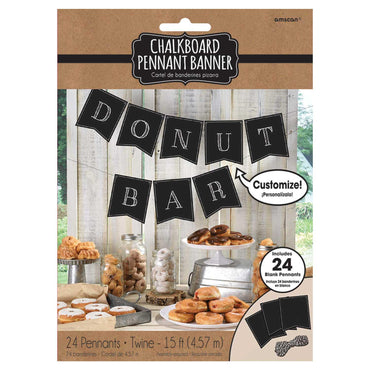 Chalkboard Paper Pennant Banner Decorations - Party Centre - Party Centre