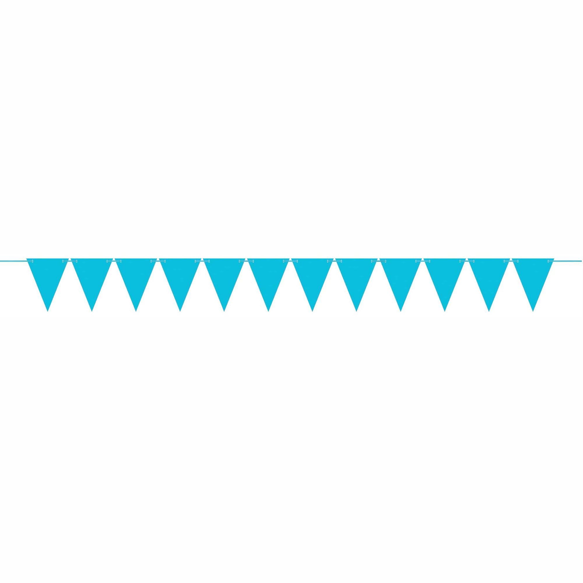 لافتة زينة بقواطع بشكل مثلثي ورقية صغيرة بلون أزرق هادئ بلون مياه الكاريبي - Party Centre