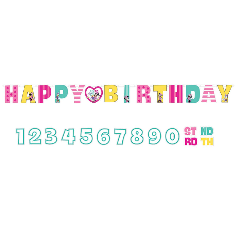 Minnie Happy Helpers Jumbo Add-An-Age Letter Banner Decorations - Party Centre