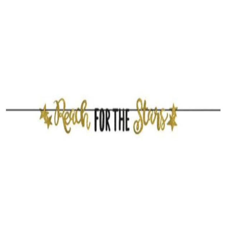 Reach For The Stars Gold Letter Banner Decorations - Party Centre