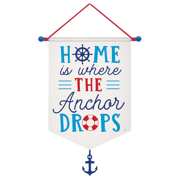 Anchors Drop Canvas Hanging Decoration - Party Centre