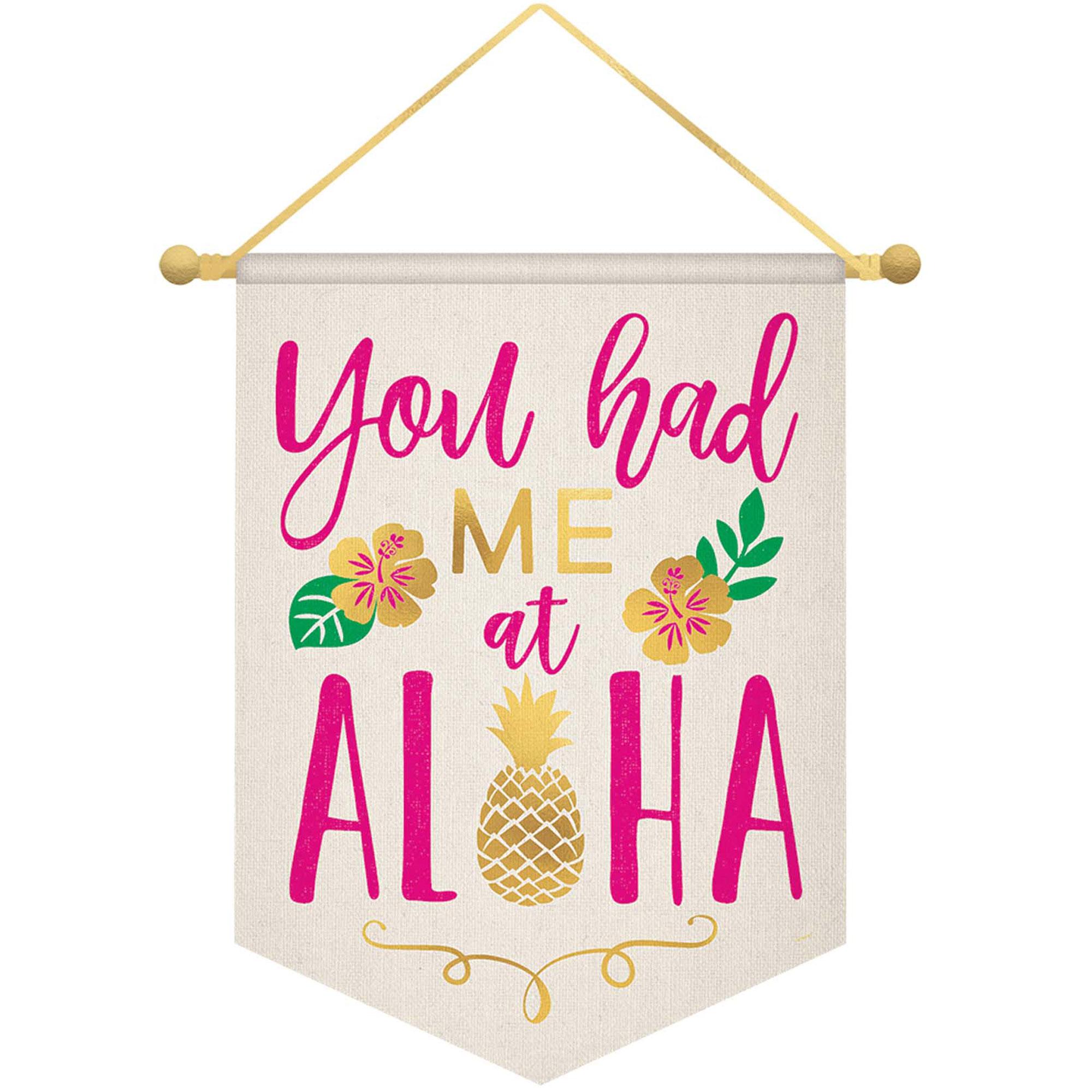 You Had Me At Aloha Banner Canvas with Rope Hanger Decorations - Party Centre - Party Centre