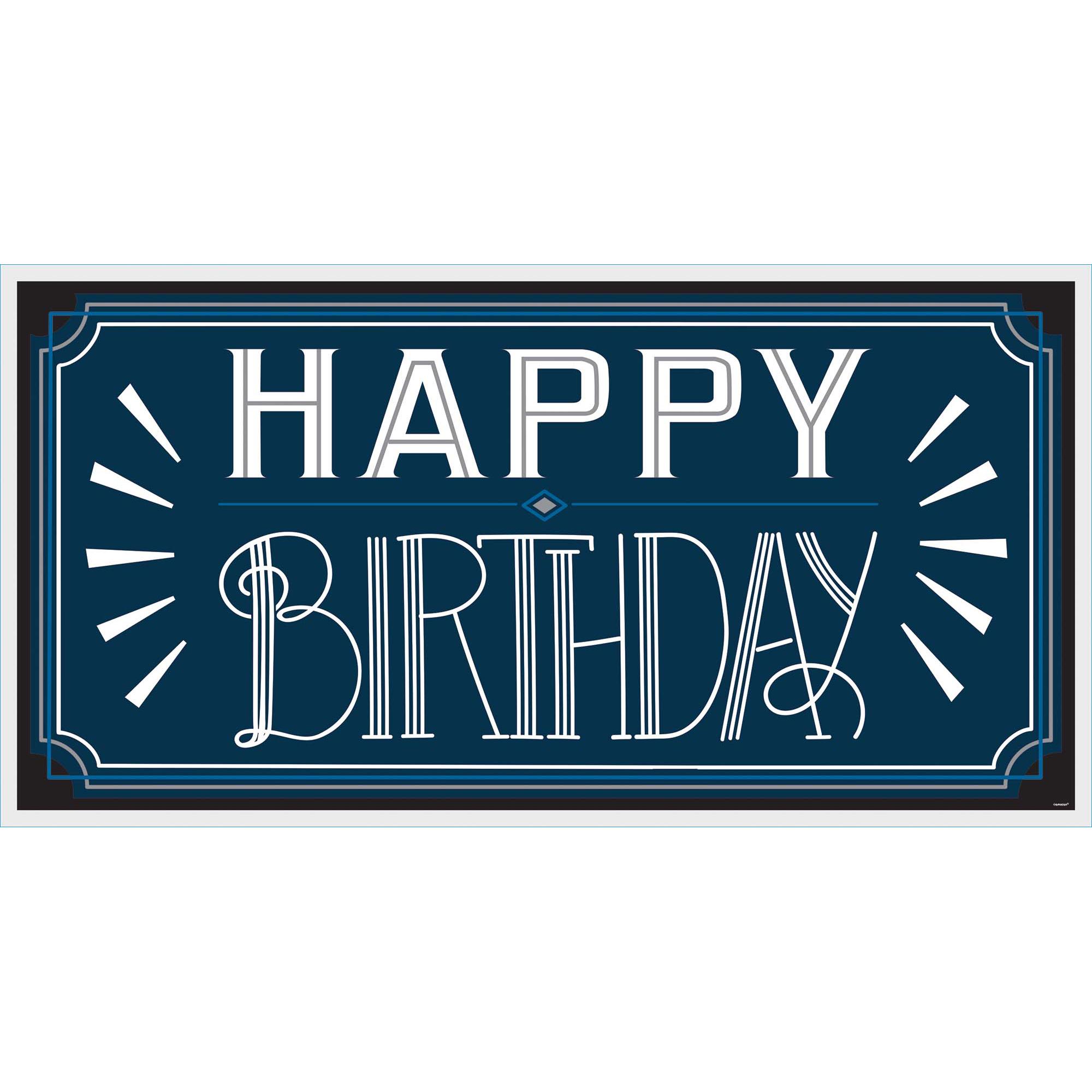 Happy Birthday Man Large Horizontal Plastic Banner Decorations - Party Centre - Party Centre
