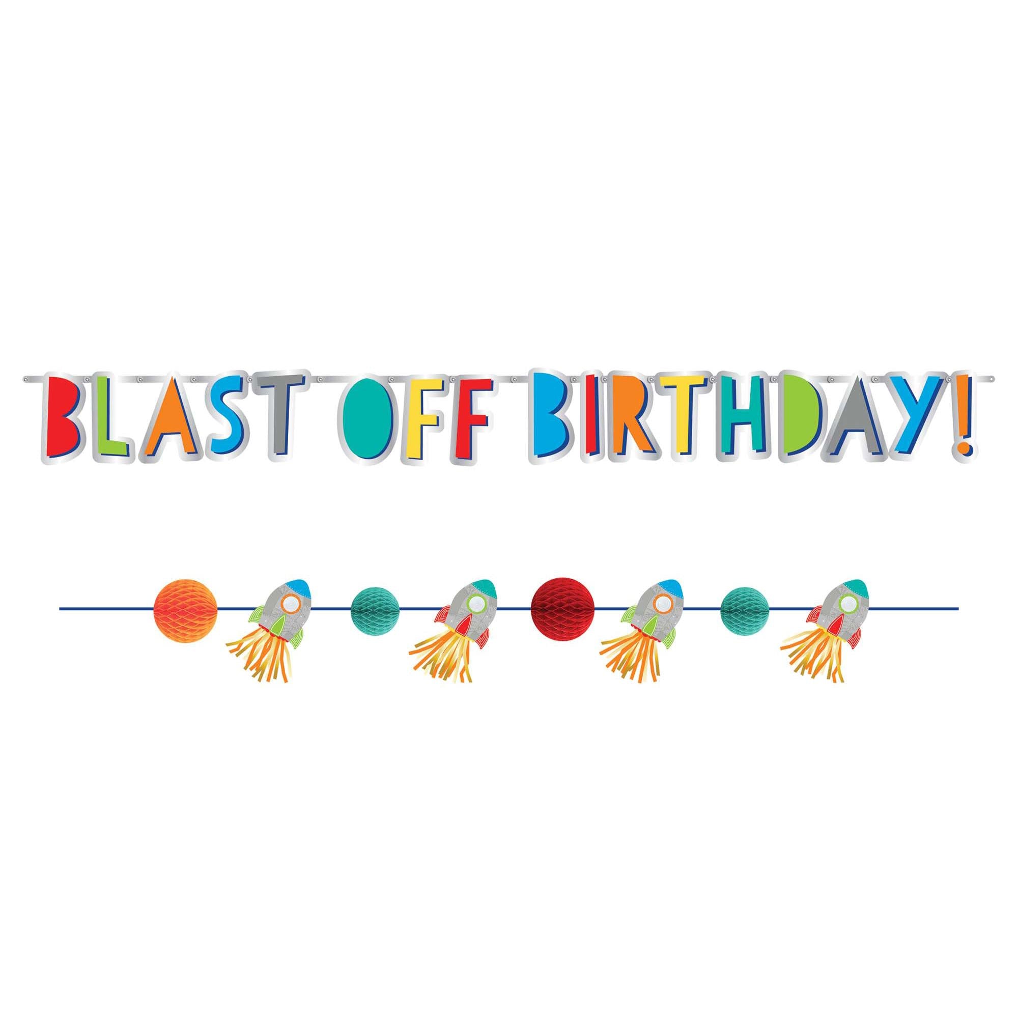 Blast Off Birthday Banner Kit 2pcs Decorations - Party Centre - Party Centre