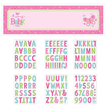 Welcome Little One Baby Girl Personalized Giant Banner Decorations - Party Centre - Party Centre