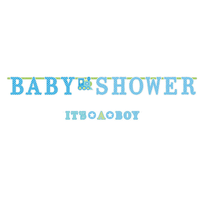 Welcome Little One Baby Boy Letter Banner Decorations - Party Centre