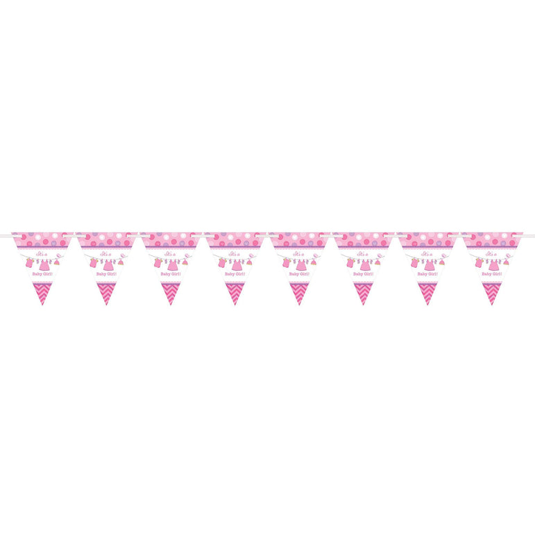 Shower With Love-Girl Pennant Banner Decorations - Party Centre