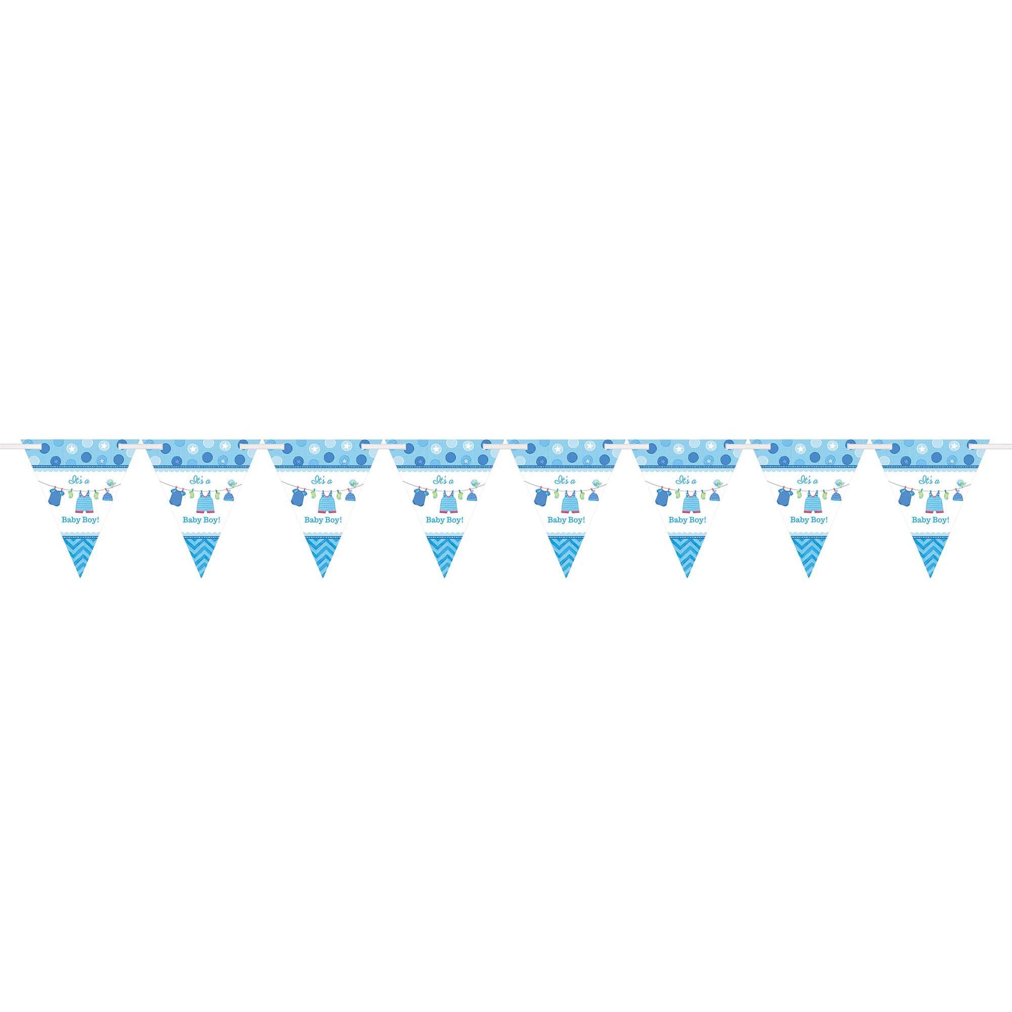 Shower With Love Boy Pennant Banner Decorations - Party Centre - Party Centre