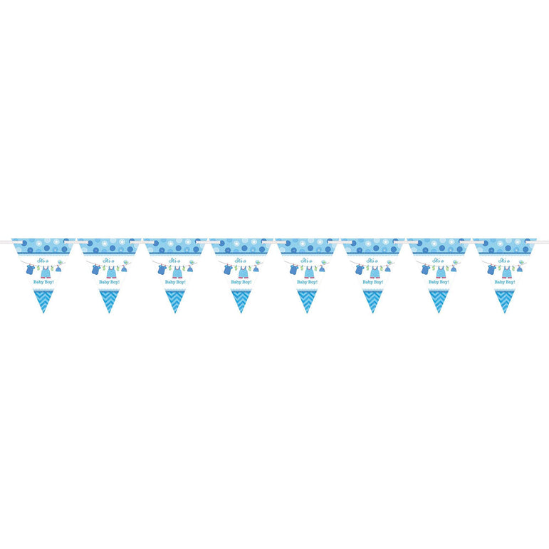 Shower With Love Boy Pennant Banner Decorations - Party Centre