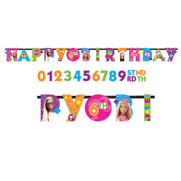 Barbie Sparkle Add An Age Jumbo Letter Banner Decorations - Party Centre - Party Centre