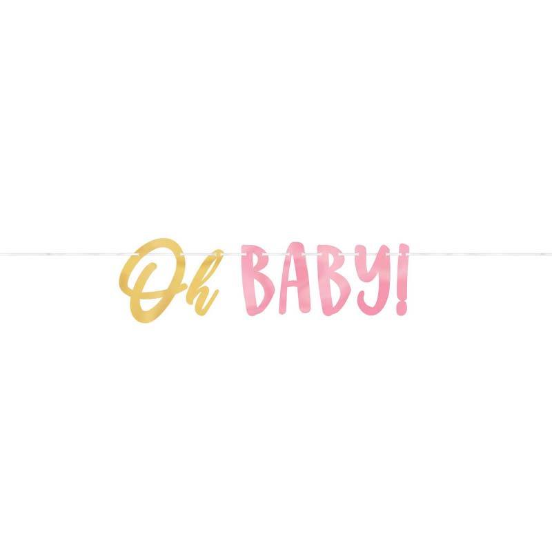 Oh Baby! Girl Foil Letters Banner Decorations - Party Centre - Party Centre