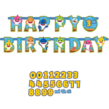 Baby Shark Jumbo Add An Age Banner Decorations - Party Centre - Party Centre