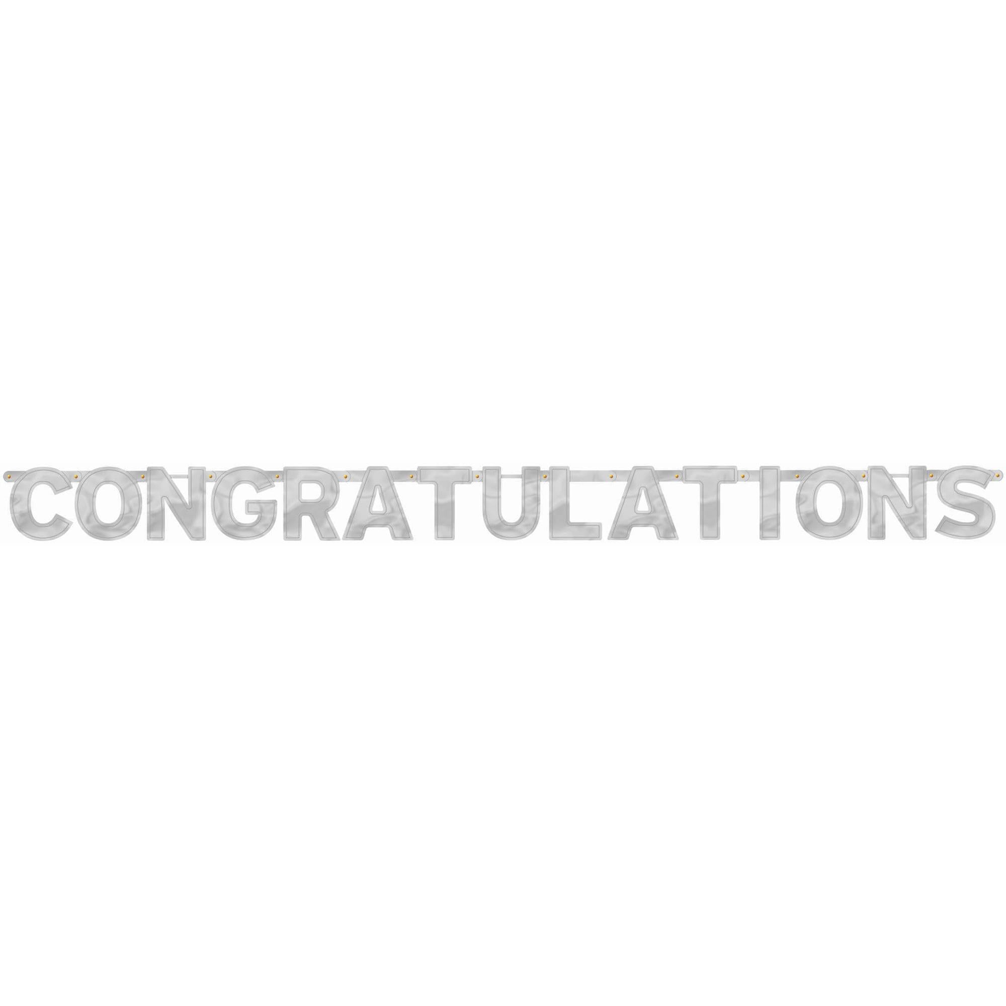 Congratulations Letter Banner 6.75 ft x 6.25in Decorations - Party Centre - Party Centre