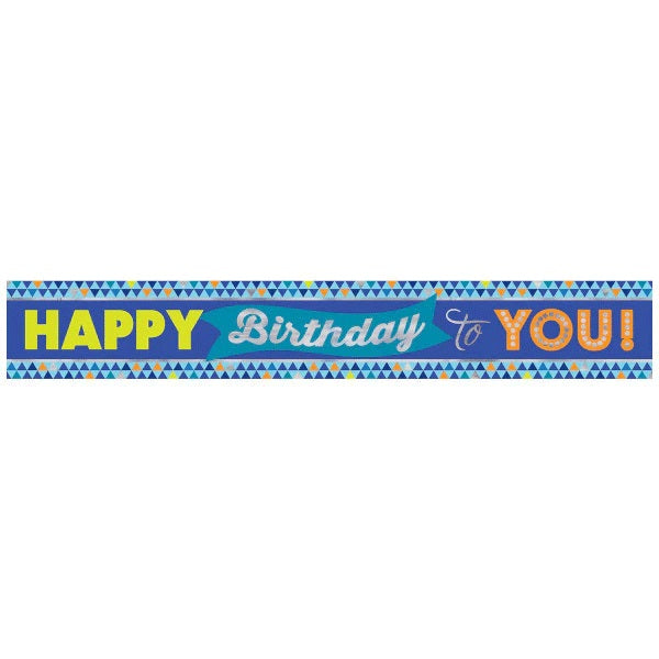 True Blue Birthday Banner Foil - Party Centre