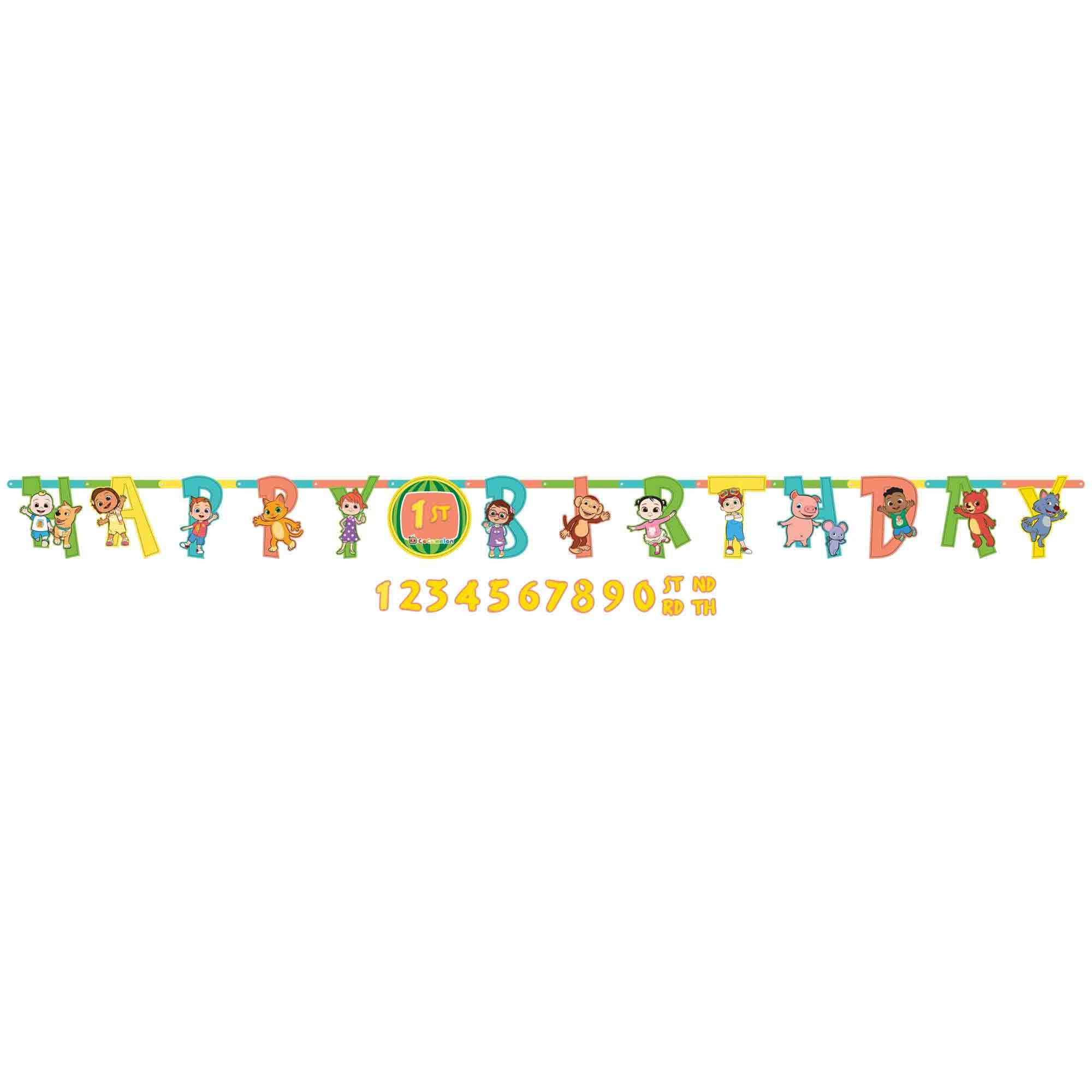 Cocomelon Jumbo Add-An-Age Letter Banner Paper - Party Centre