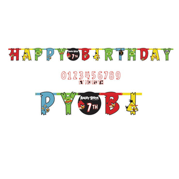 Angry Birds Birthday Add An Age Jumbo Letter Banner Decorations - Party Centre - Party Centre