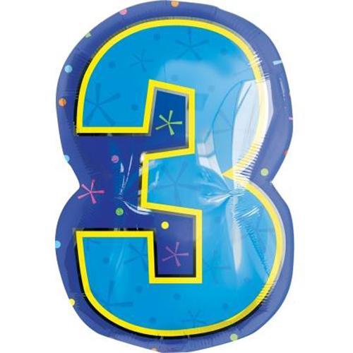3 Multi-Color Foil Balloon 134x68cm Balloons & Streamers - Party Centre