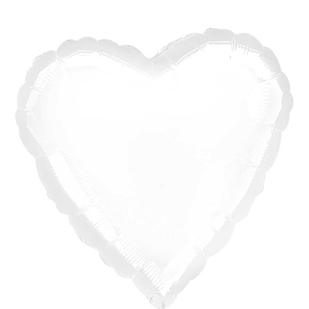 Metallic White Heart Foil Balloon 32in Balloons & Streamers - Party Centre - Party Centre