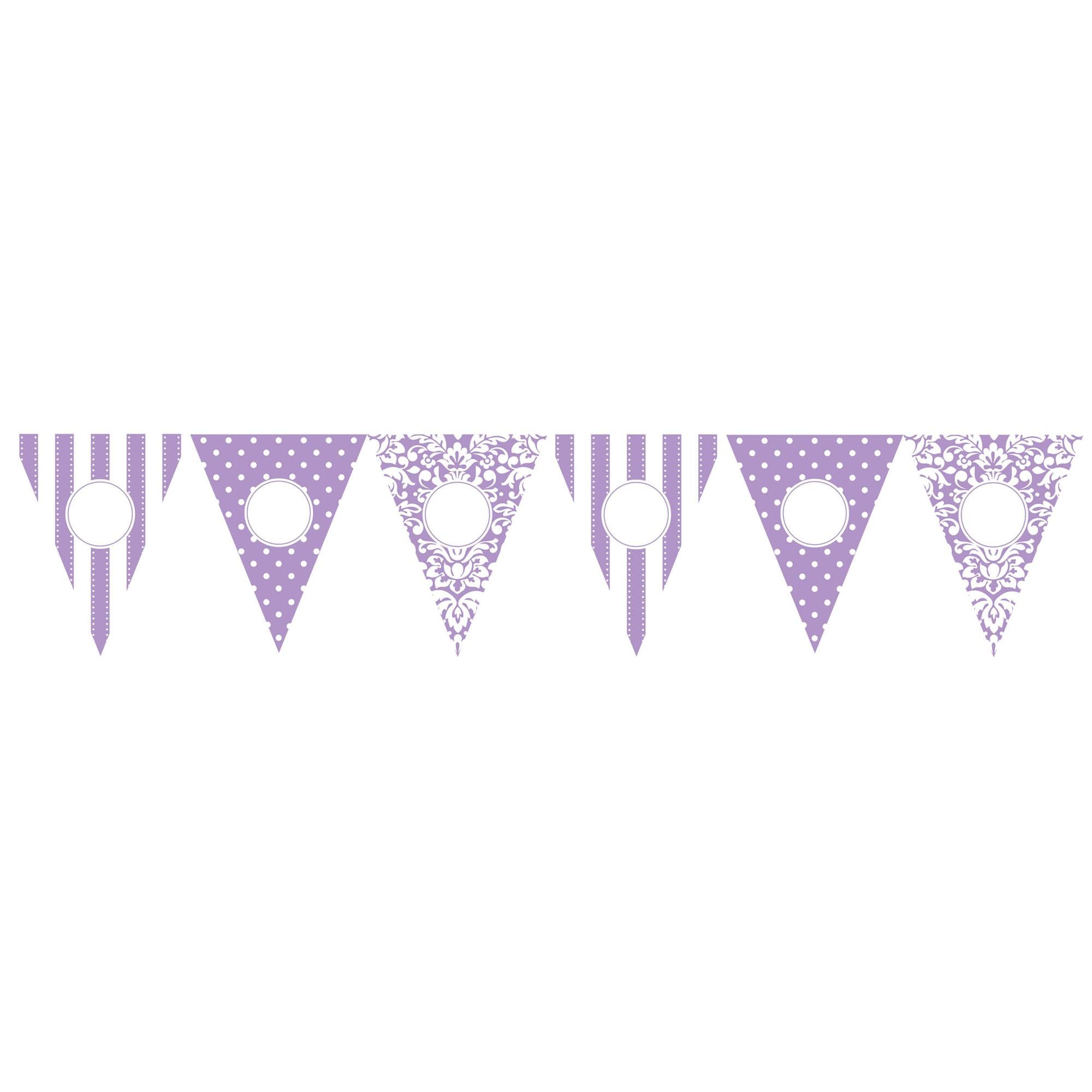 Lilac Personalized Pennant Banner 24pcs Decorations - Party Centre - Party Centre