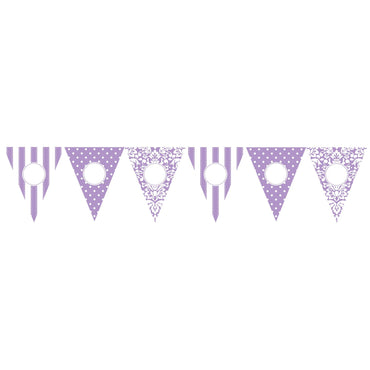 Lilac Personalized Pennant Banner 24pcs Decorations - Party Centre - Party Centre