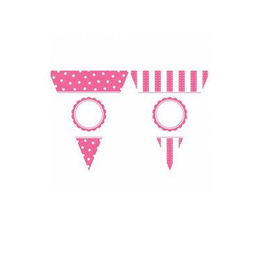 Bright Pink Personalized Pennant Banner 24pcs Decorations - Party Centre - Party Centre