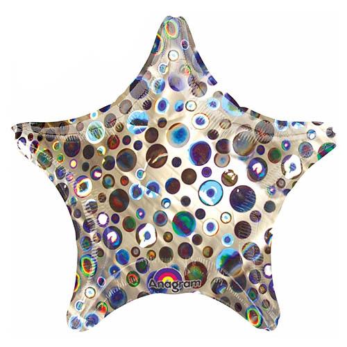 Holographic Circles Star Foil Balloon 19in Balloons & Streamers - Party Centre
