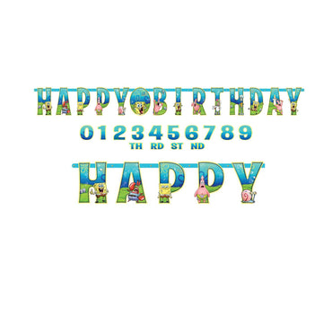 SpongeBob Add An Age Letter Banner 10ft Decorations - Party Centre - Party Centre