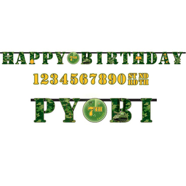 Camouflage Add An Age Letter Banner 10ft Decorations - Party Centre - Party Centre