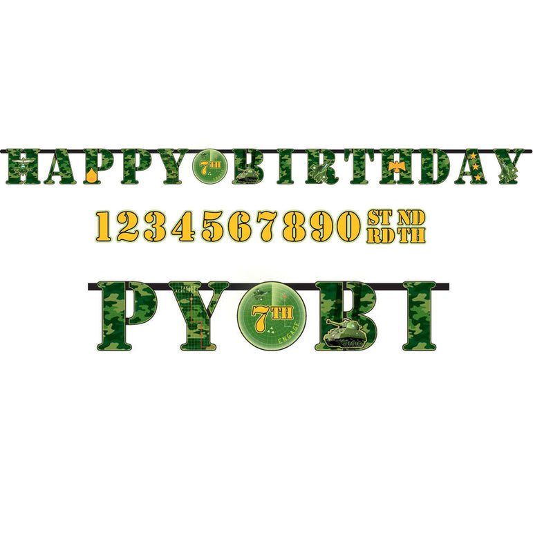 Camouflage Add An Age Letter Banner 10ft Decorations - Party Centre