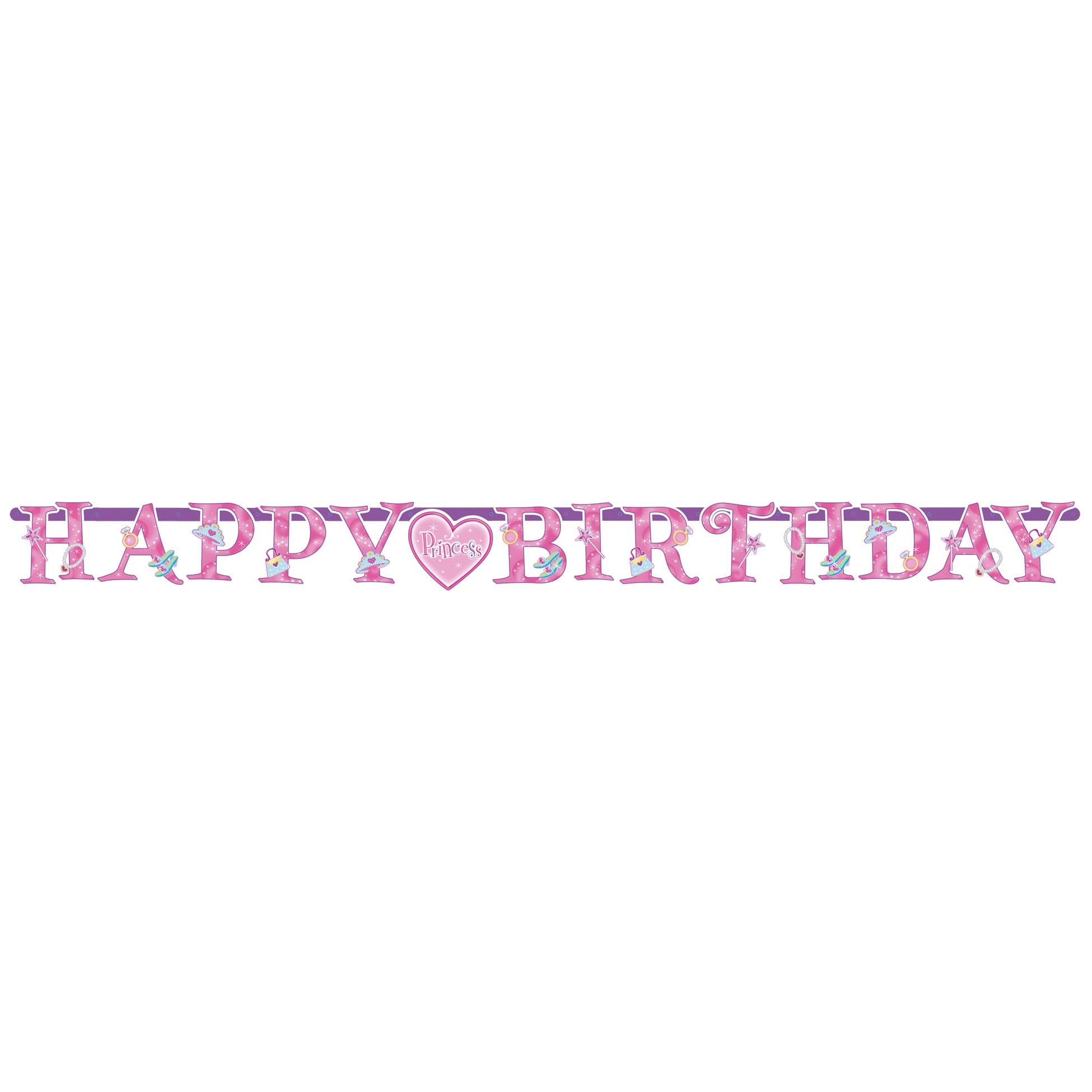 Happy Birthday Princess Letter Banner Decorations - Party Centre - Party Centre