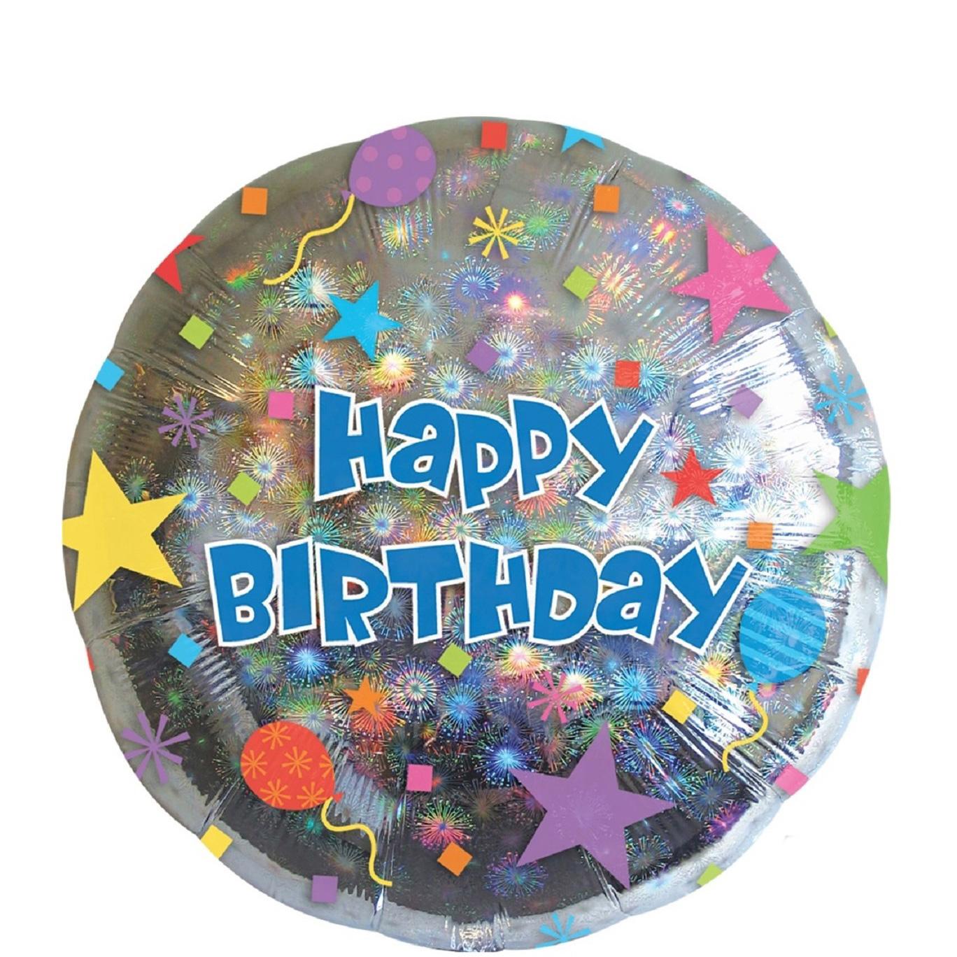 Happy Birthday Confetti Foil Balloon 45cm Balloons & Streamers - Party Centre - Party Centre