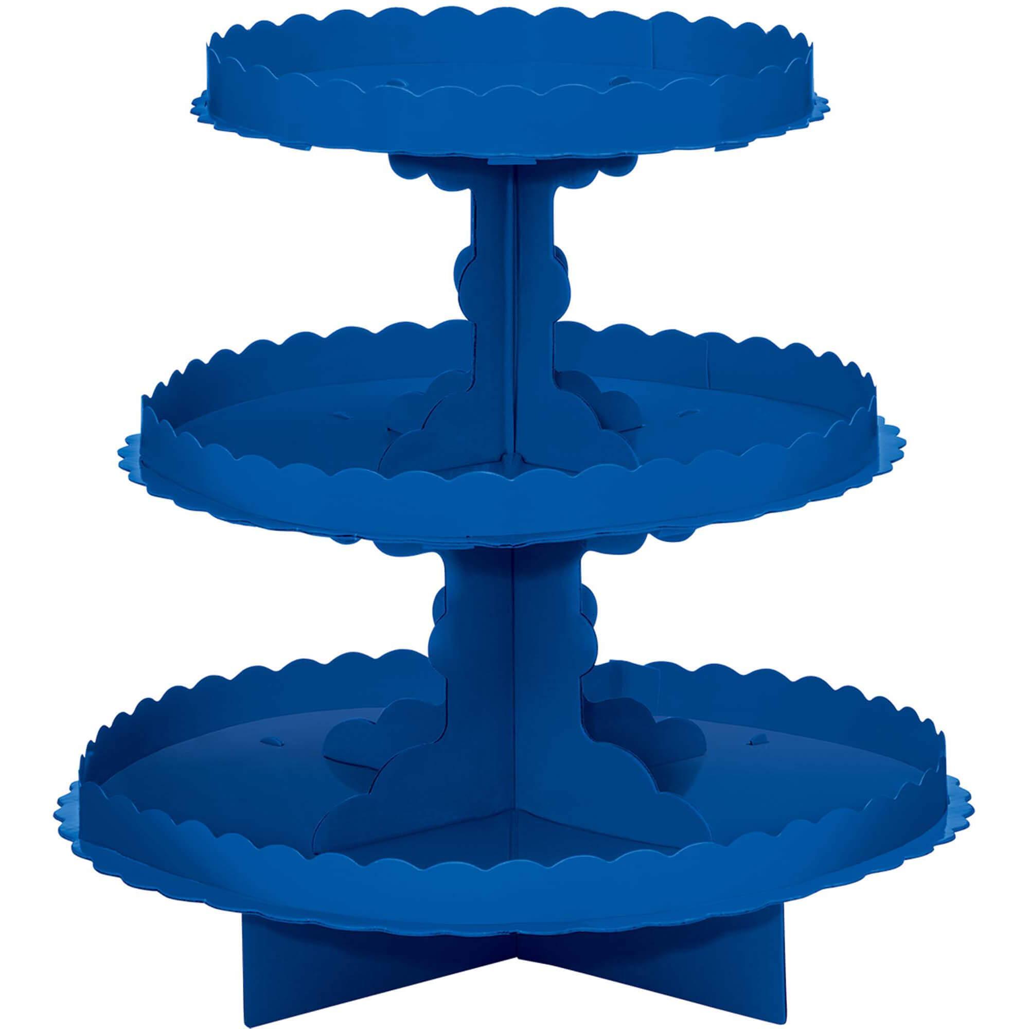 Bright Royal Blue 3 Level Treat Stand 29cm Party Accessories - Party Centre - Party Centre