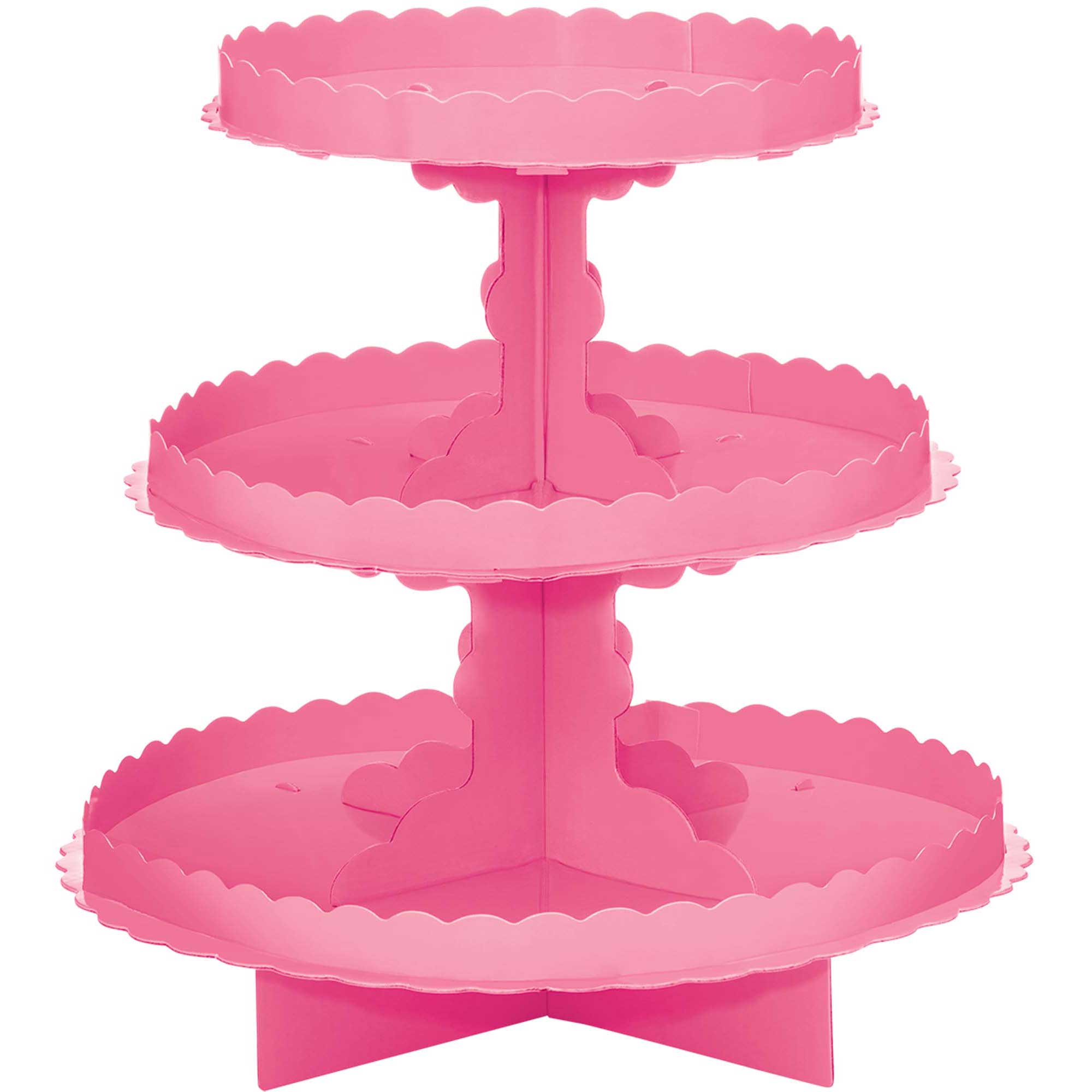 New Pink 3 Level Treat Stand 29cm Party Accessories - Party Centre - Party Centre