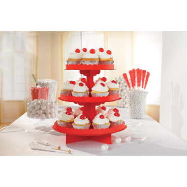 Apple Red 3 Level Treat Stand 29cm Party Accessories - Party Centre - Party Centre