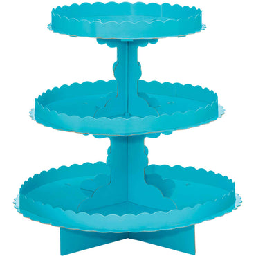 Carribean Blue 3 Level Treat Stand 29cm Party Accessories - Party Centre - Party Centre