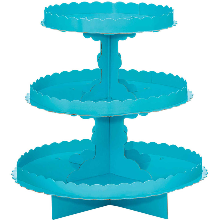 Carribean Blue 3 Level Treat Stand 29cm Party Accessories - Party Centre