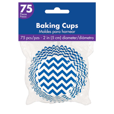 Bright Royal Blue Chevron Cupcake Cases 50mm, 75pcs Party Accessories - Party Centre - Party Centre
