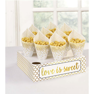 Wedding Snack Cones With Tray 42pcs Candy Buffet - Party Centre - Party Centre