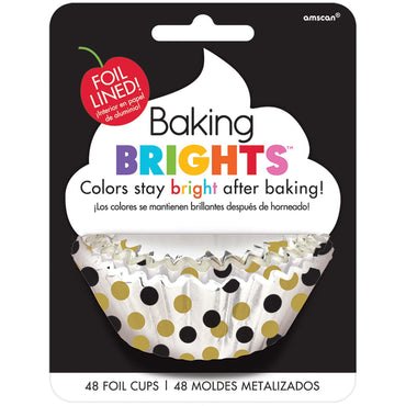 Brights-Black Cupcake Cases 50mm, 48pcs Party Accessories - Party Centre - Party Centre