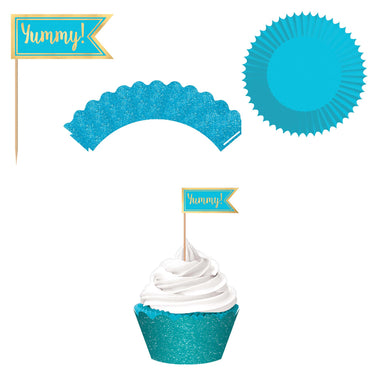 Caribbean Foil Hot-Stamp Cupcake Kit 24pcs Party Accessories - Party Centre - Party Centre