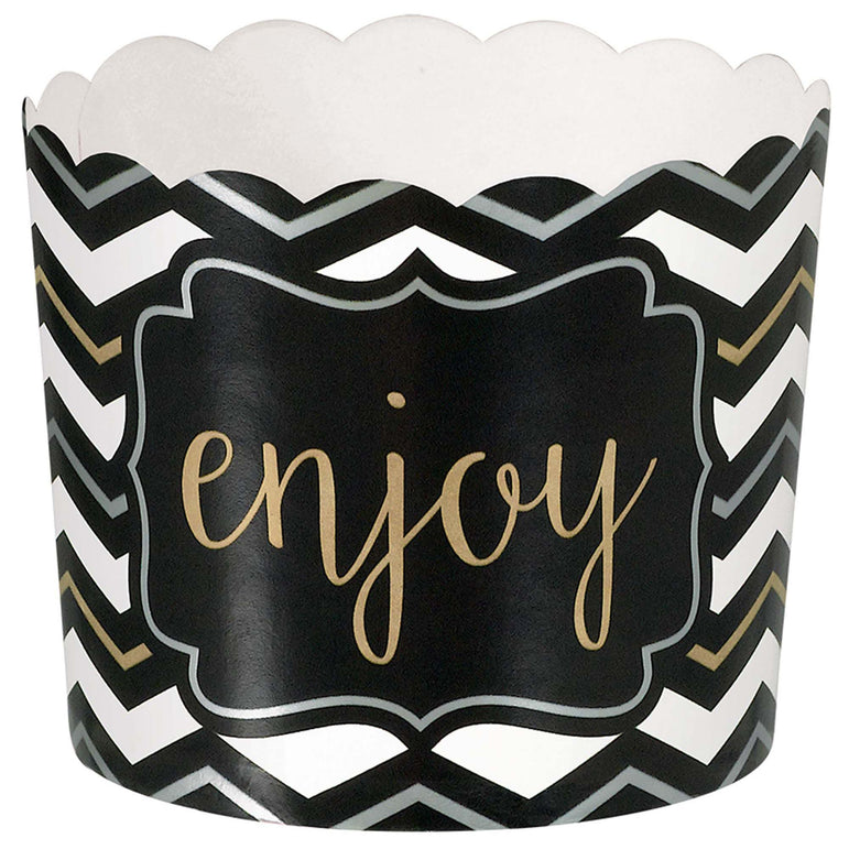 Multicolor Paper Mini Large Chevron Scalloped Cup 24pcs Candy Buffet - Party Centre