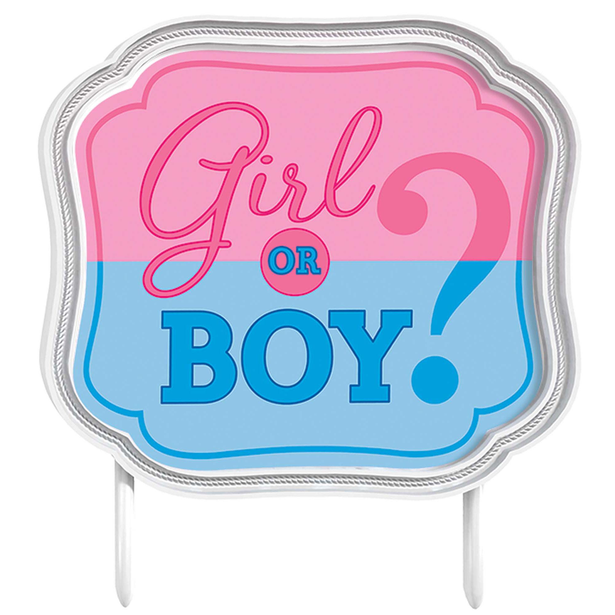 Girl Or Boy? Plastic Cake Topper Party Accessories - Party Centre - Party Centre