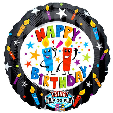 Happy Birthday Candles Singing Balloon 28in Balloons & Streamers - Party Centre - Party Centre