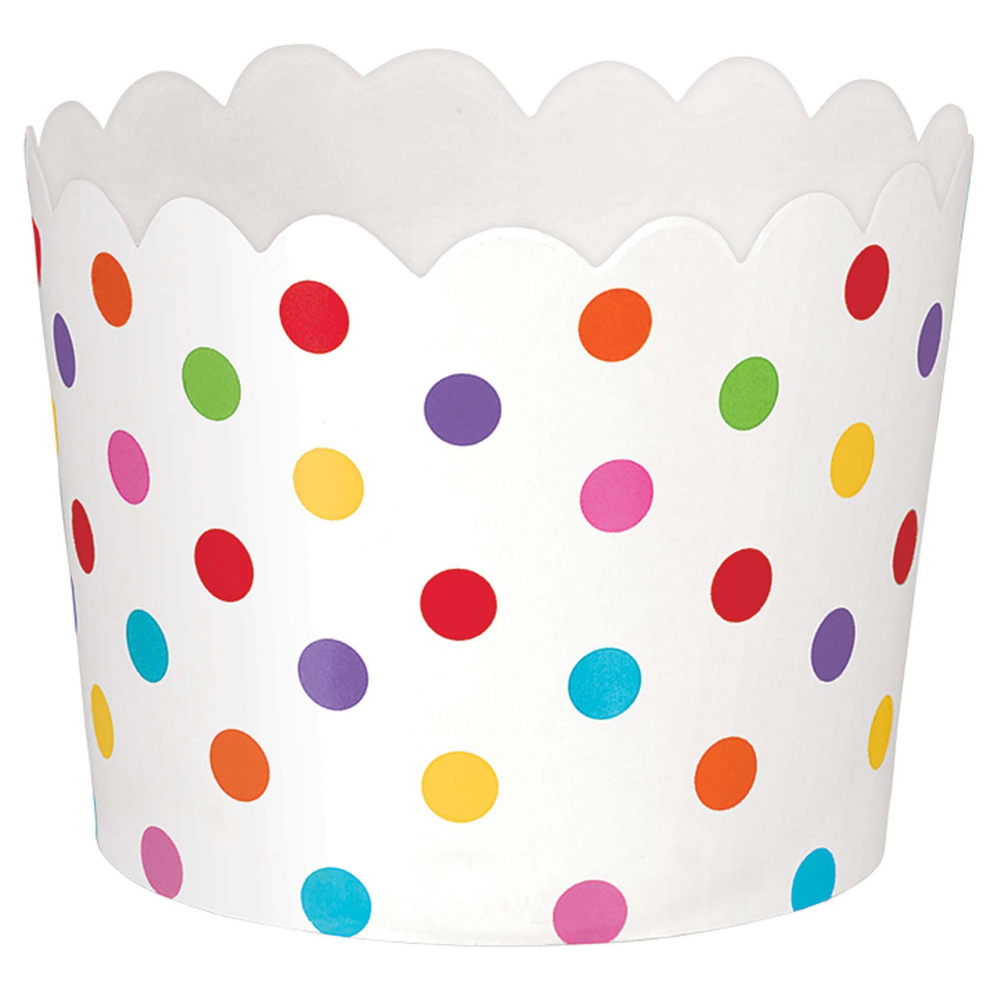Rainbow Paper Mini Small Scalloped Dots Snack Cup 36pcs Candy Buffet - Party Centre - Party Centre
