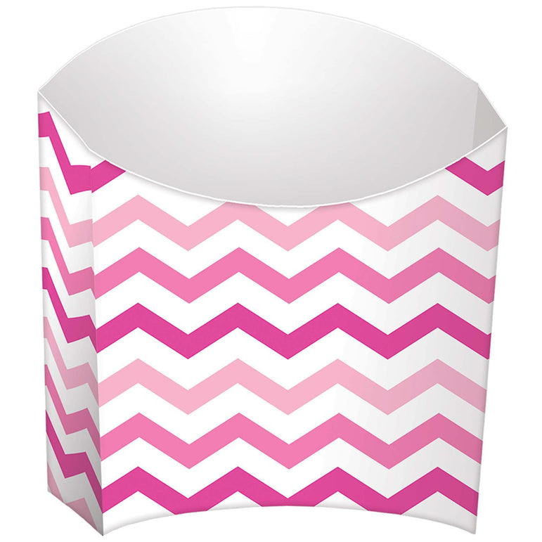 Pink Paper Mini Chevron Snack Container 24pcs Candy Buffet - Party Centre