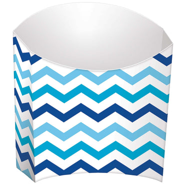 Blue Paper Mini Chevron Snack Container 24pcs Candy Buffet - Party Centre - Party Centre