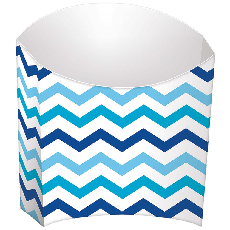 Blue Paper Mini Chevron Snack Container 24pcs Candy Buffet - Party Centre